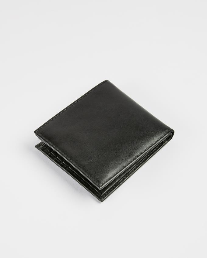 Portefeuille Ted Baker Leather Bifold With Coin Pocket Noir Homme | IGY-60053615